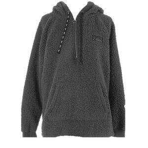 Victoria Secret PINK gray teddy zip sweater